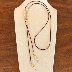 Lucky Brand | Leather Lariat Necklace | 36” Max length